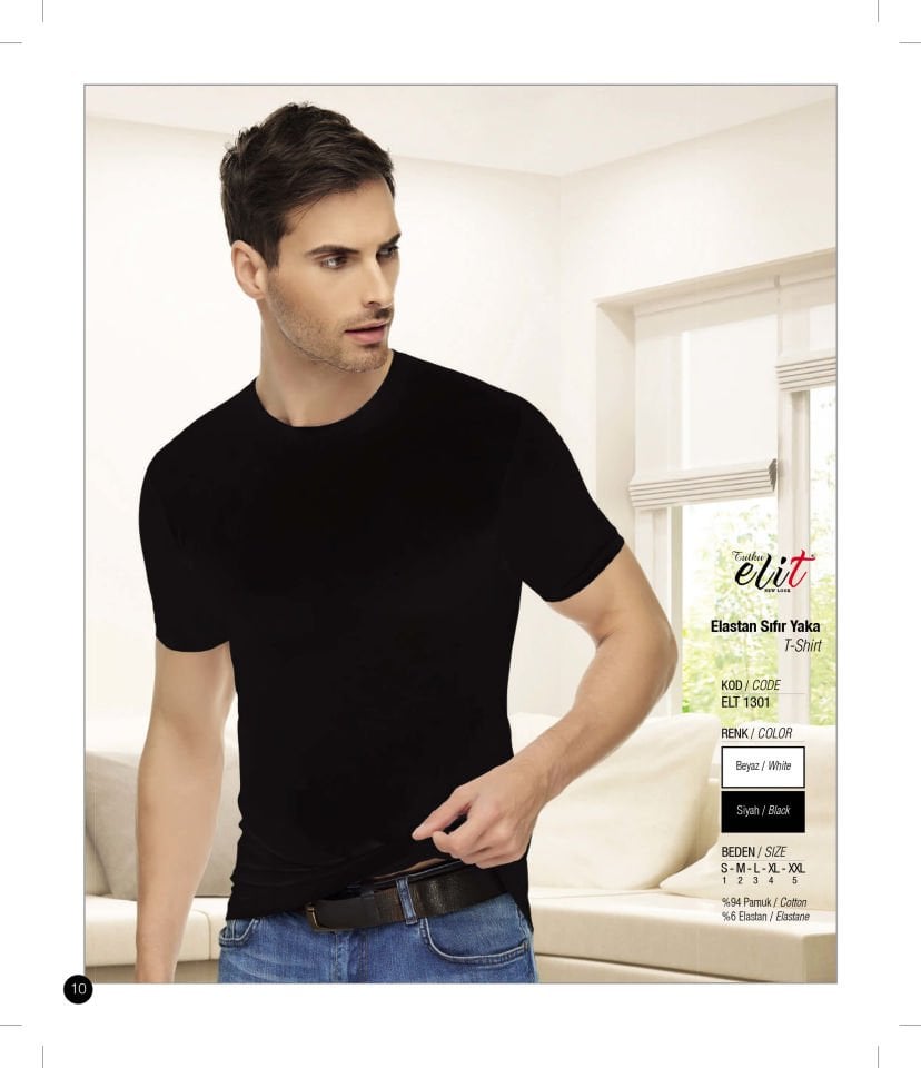 Tutku Elit 1301 Elastan Sıfır Yaka Atlet 3 lü