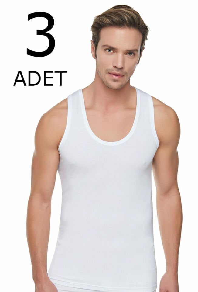 Tutku 3 lü Paket RİBANA Likralı Erkek Atlet