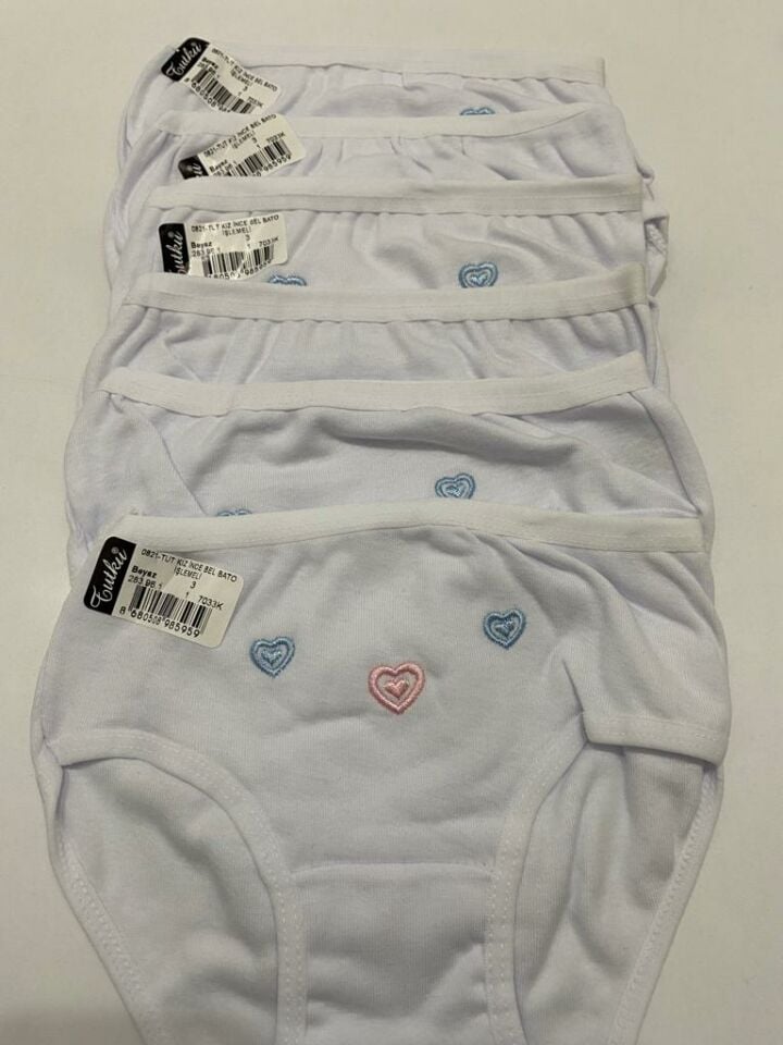 Tutku 6 lı Paket Beyaz Kız Külot