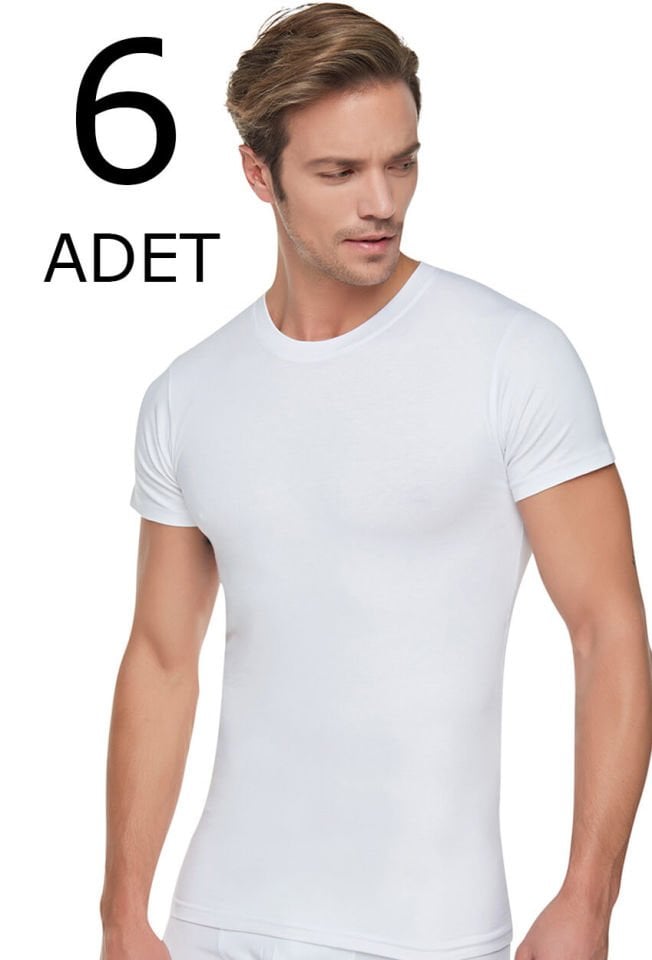 Tutku 6 lı Paket Penye Erkek Kapalı Yaka Erkek Atlet