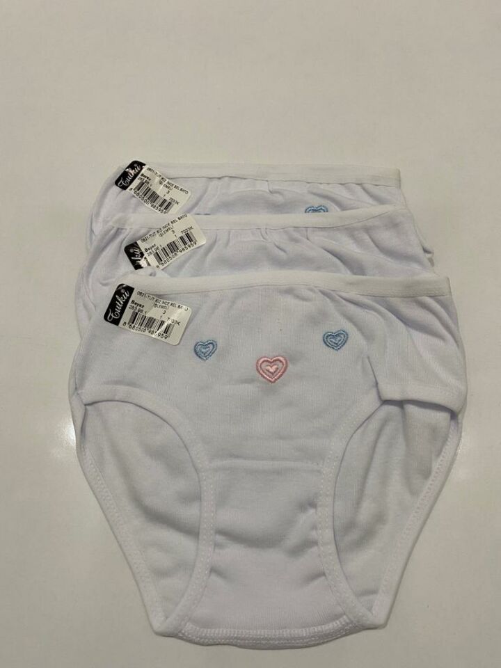 Tutku 3 lü  Paket Beyaz Kız Külot