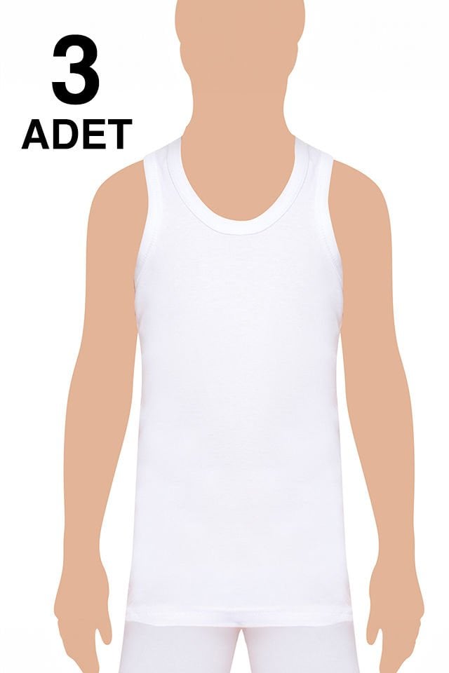 Tutku 3 lü Paket Penye %100 Pamuk  Erkek Çocuk Atlet