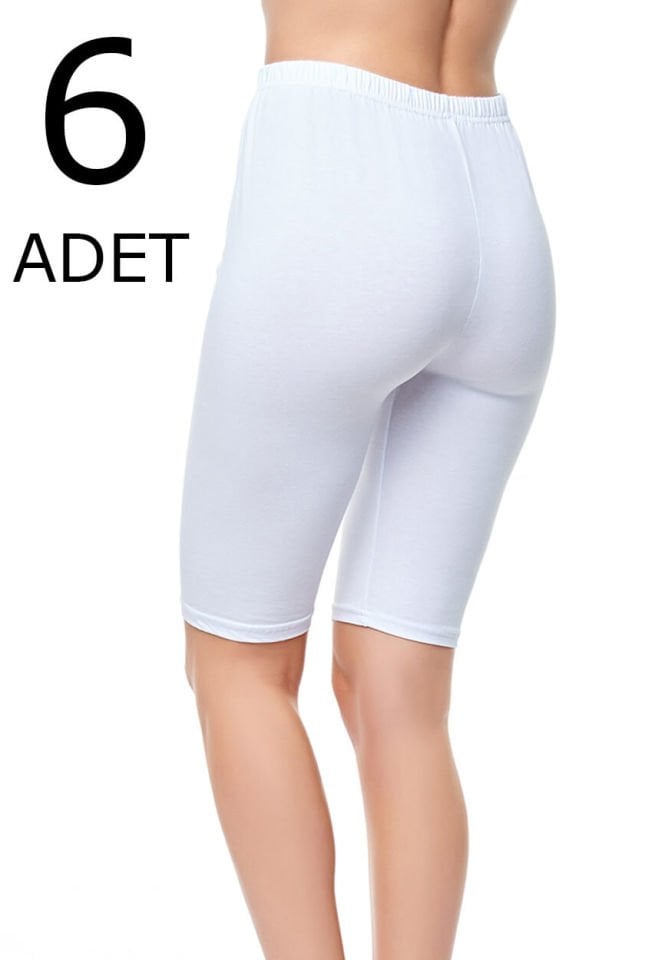 Tutku 6 lı Paket Kadın Kısa Düz Üstü Düz Tayt
