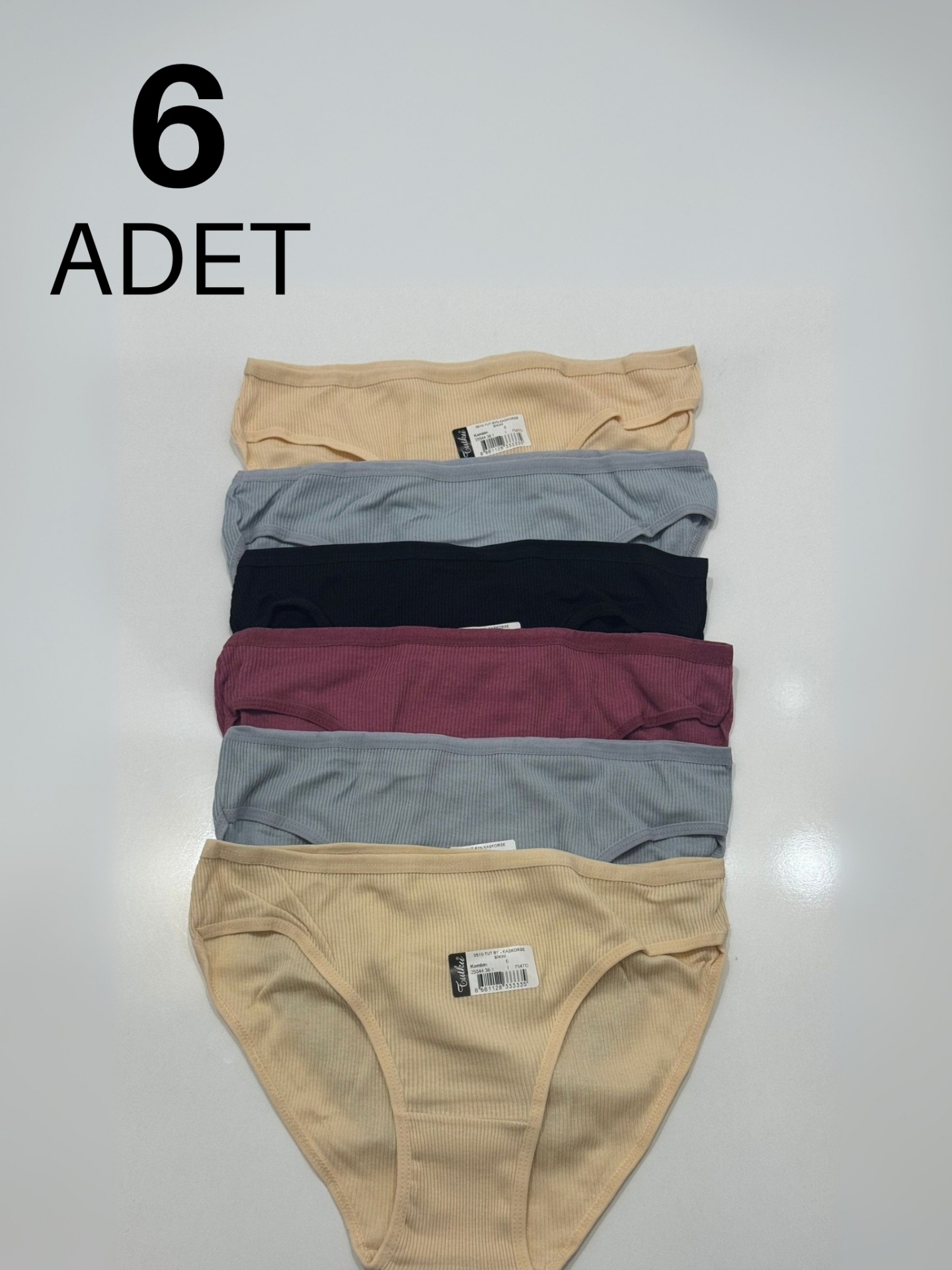 Tutku 510 Kaşkorse Kadın Bikini Külot 6 lı Paket