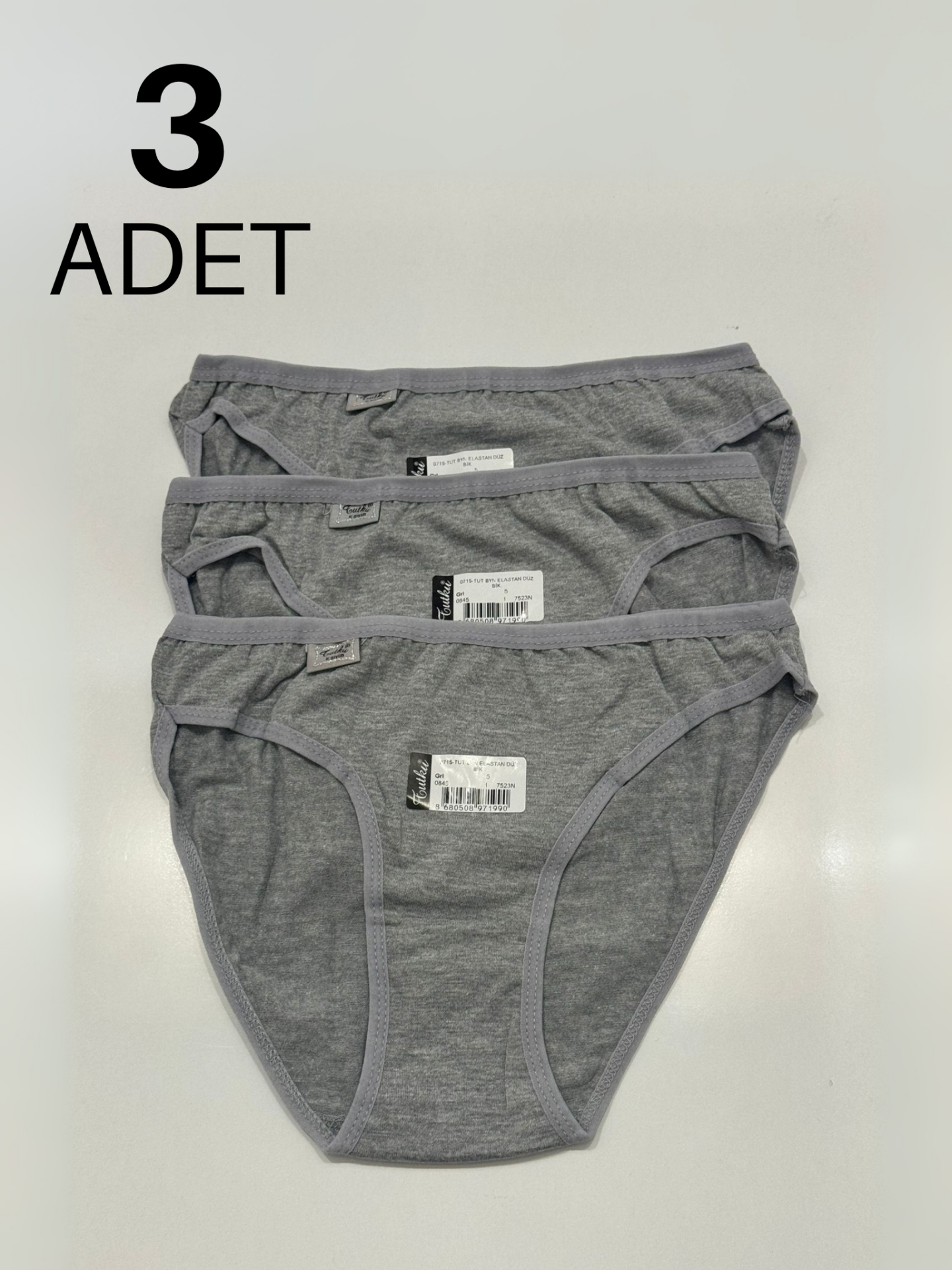 Tutku 715 Düz Kadın Bikini Külot 3 lü Paket