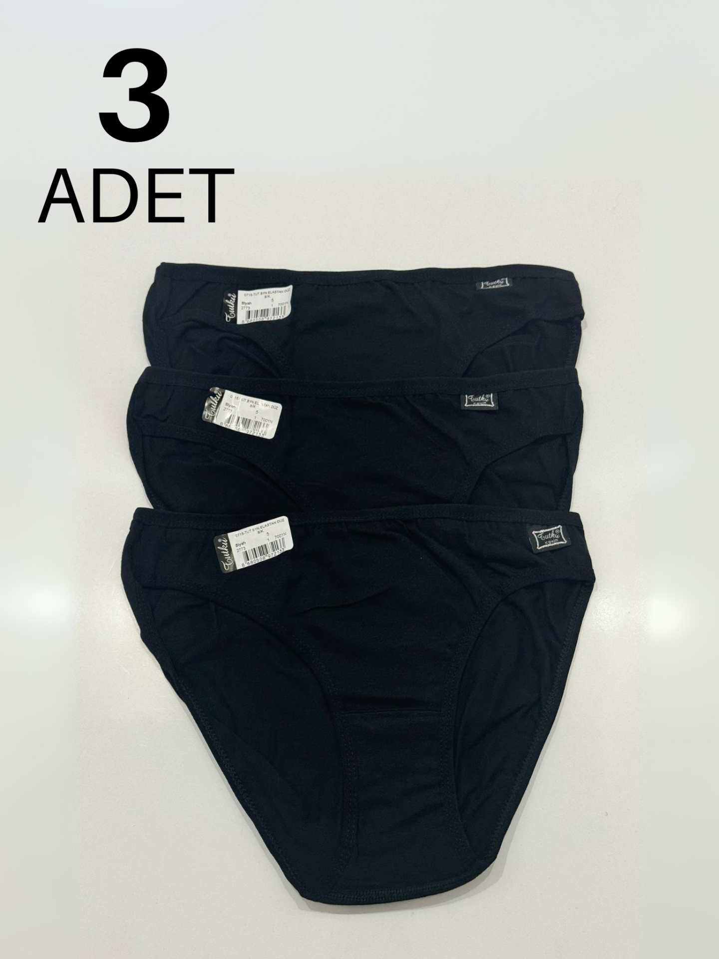 Tutku 715 Düz Kadın Bikini Külot 3 lü Paket