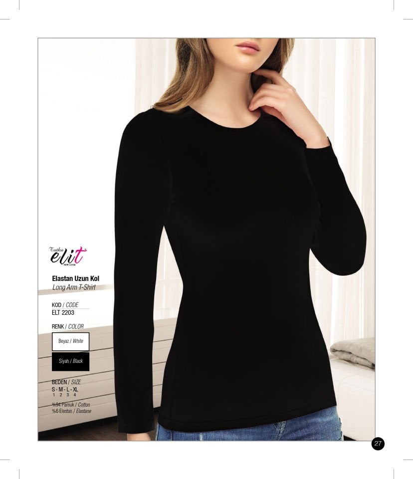 Tutku Elit 2203 Elastan Uzun Kol Bayan Badi