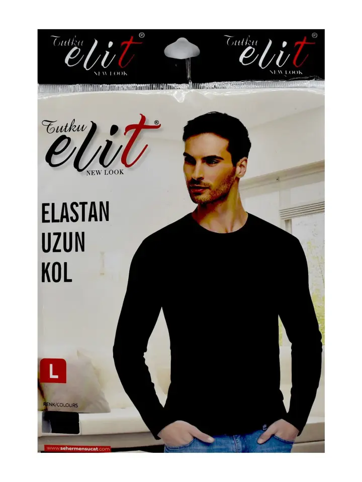 Tutku Elit 1302 Elastan Sıfır Yaka Uzunkol Body Atlet 6 Lı Paket