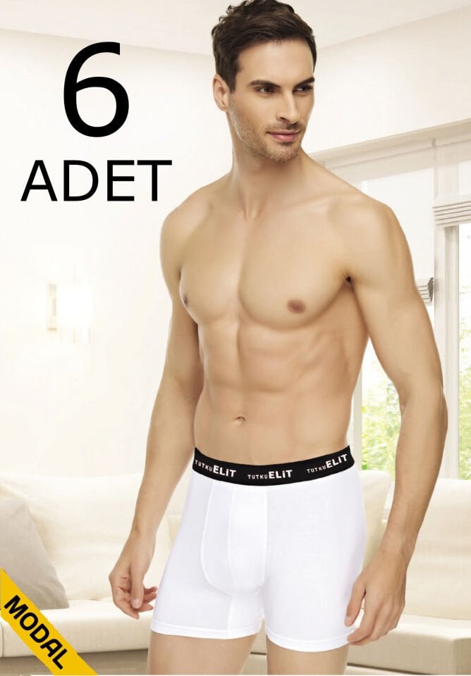 Tutku Elit 1252 Modal Elastan Spor Boxer 6'lı