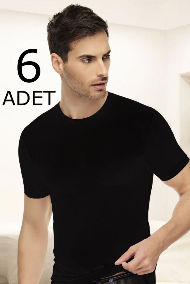 Tutku Elit 1301 Elastan Sıfır Yaka Atlet 6 lı Paket