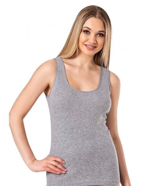 Tutku Gri Geniş Askılı Kadın Düz  Atlet