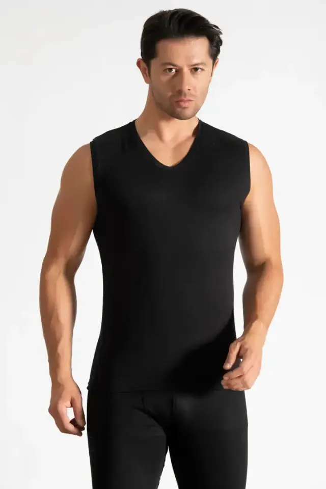 Tutku Elit 1305 Elastan V Yaka Sıfır Kol Atlet 6 lı Paket