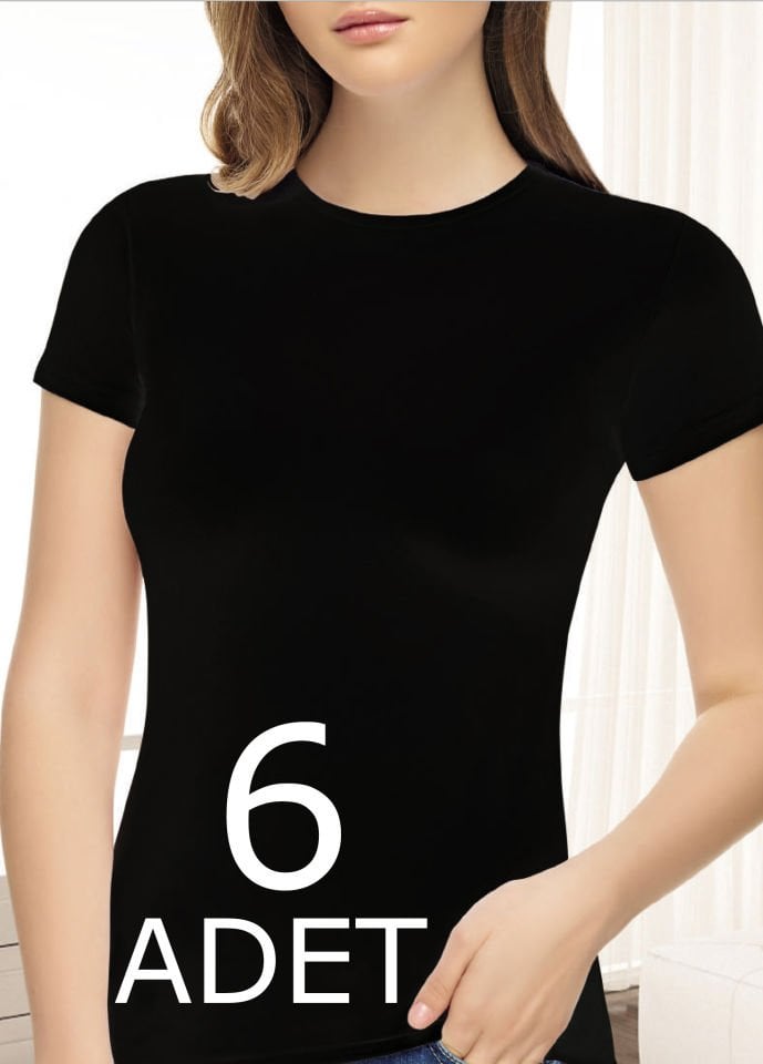 Tutku Elit 2202 Elastan Yarım Kol Bayan Badi 6 lı