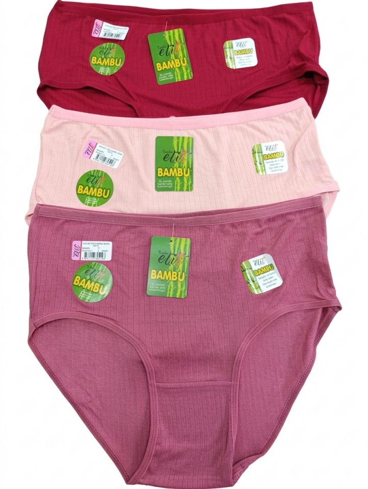 Tutku Elit 2407 Bambu Derbi Bato Kadın Külot 3 lü Paket