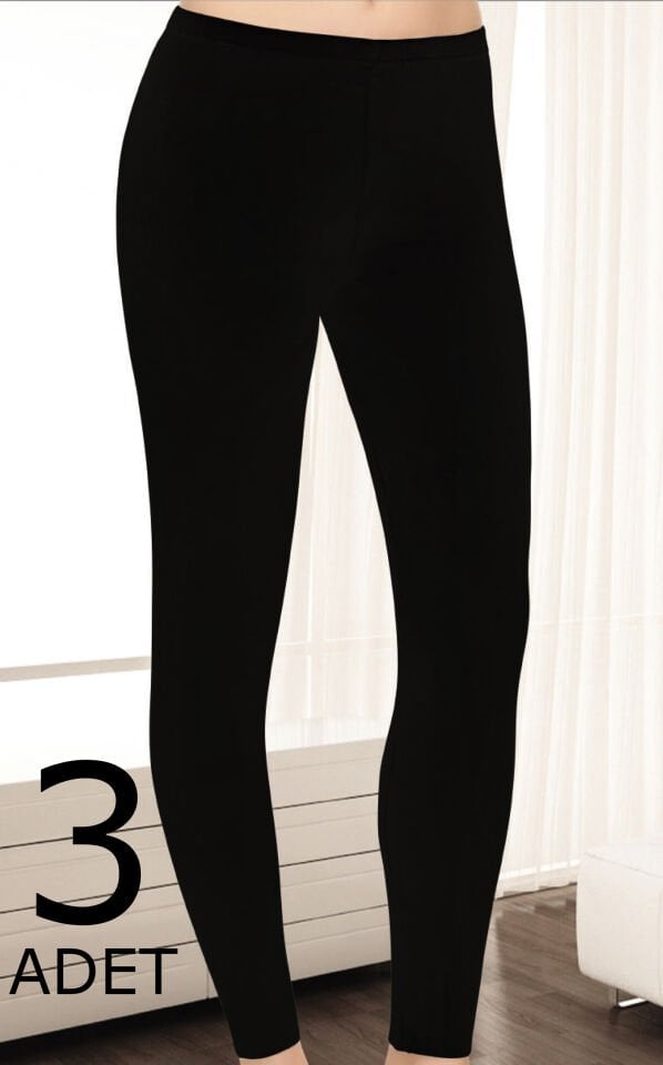 Tutku Elit 2101 Modal Elastan Uzun Düz Bayan Tayt 3 lü