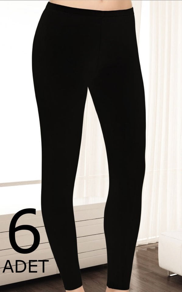 Tutku Elit 2101 Modal Elastan Uzun Düz Bayan Tayt 6 lı