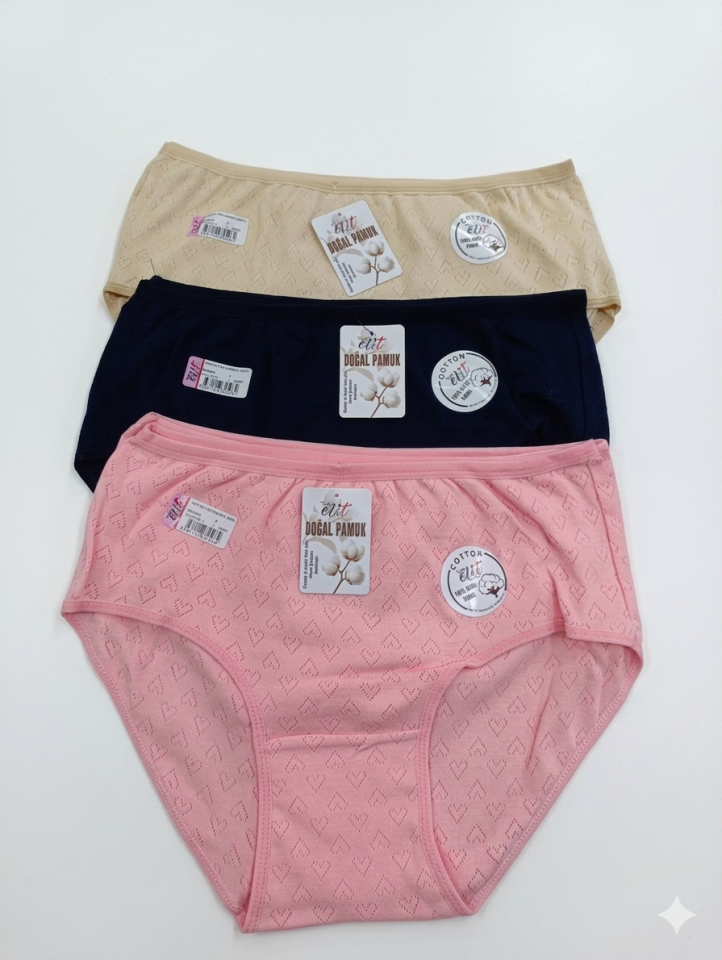 Tutku Elit 2406 PAMUK Kadın Bato Külot 3 lü Paket