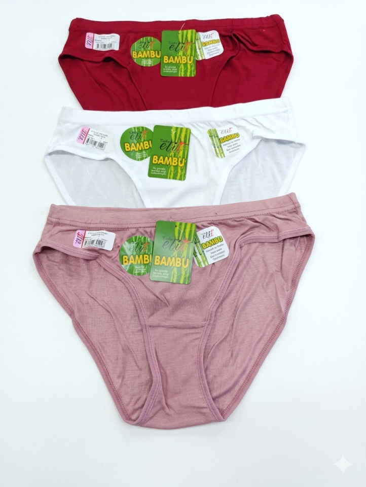 Tutku Elit 2710 Normal Lastikli Bambu Bikini Külot 3 lü Paket
