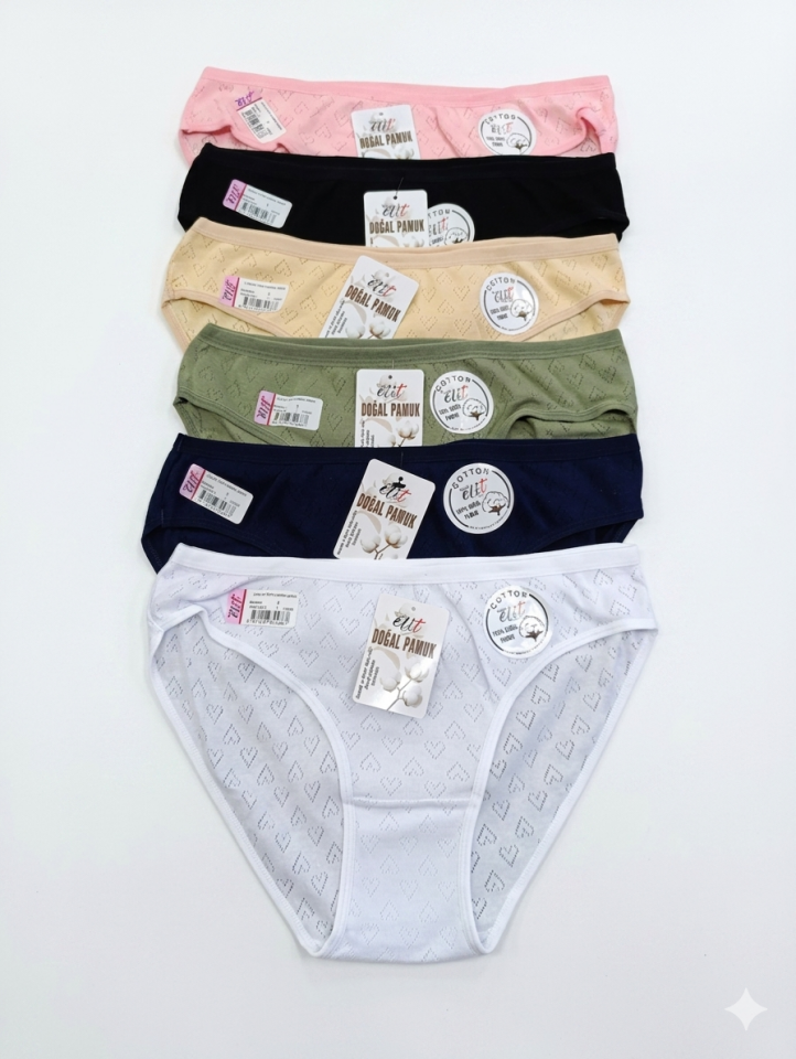 Tutku Elit 2708 %100 Pamuk Jakarlı Bikini Külot 6 lı Paket