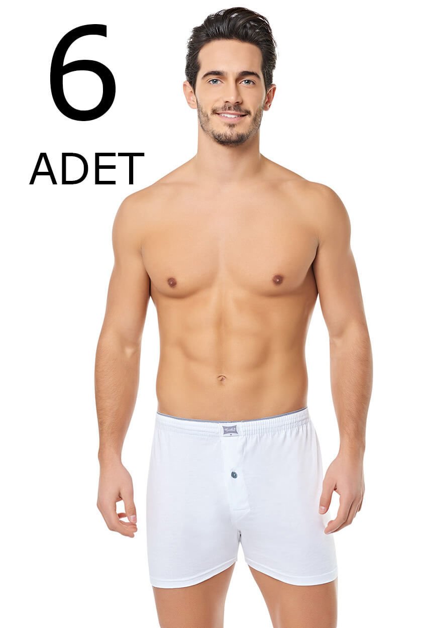 Tutku 6 lı Paket  Bol Kesim Havlu Bel Erkek Boxer SİYAH - 3XL