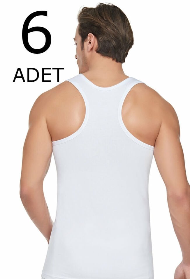 Tutku 6 lı Paket Erkek Rambo Arkası Çapraz Atlet
