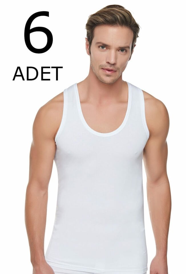 Tutku 6 lı Paket RİBANA Likralı Erkek Atlet