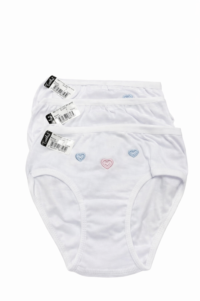 Tutku 3 lü  Paket Beyaz Kız Külot