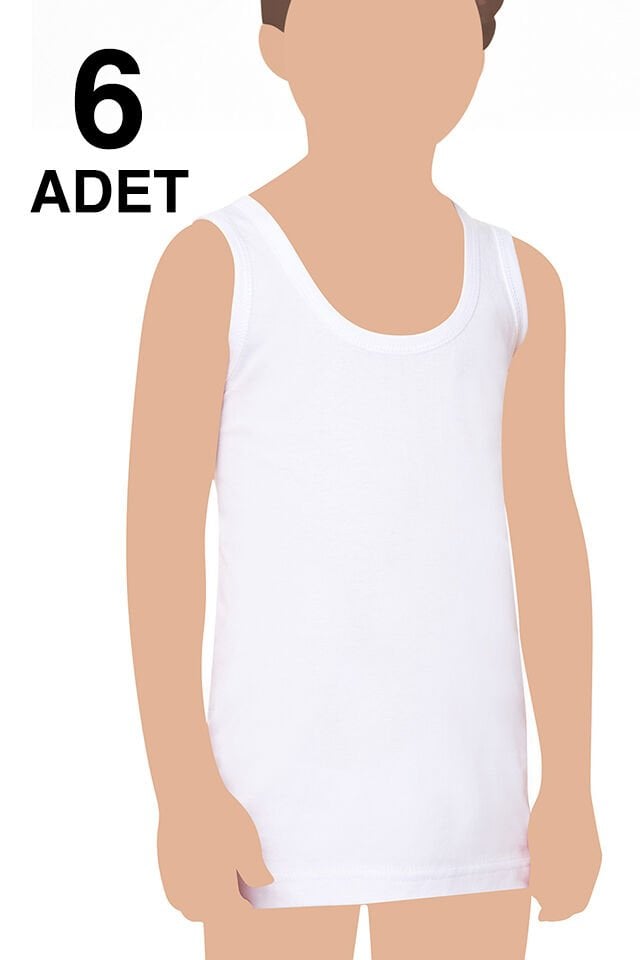 Tutku 6 lı Paket Ribana (Likralı) Erkek Çocuk Atlet