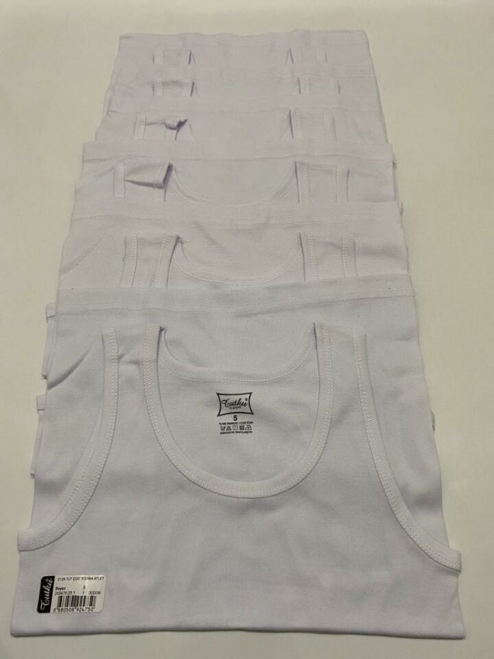 Tutku 6 lı Paket Ribana (Likralı) Erkek Çocuk Atlet