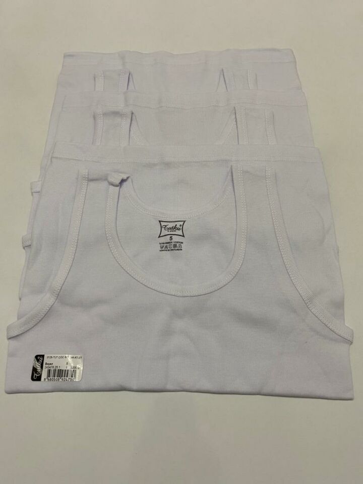Tutku 3 lü Paket Ribana (Likralı) Erkek Çocuk Atlet