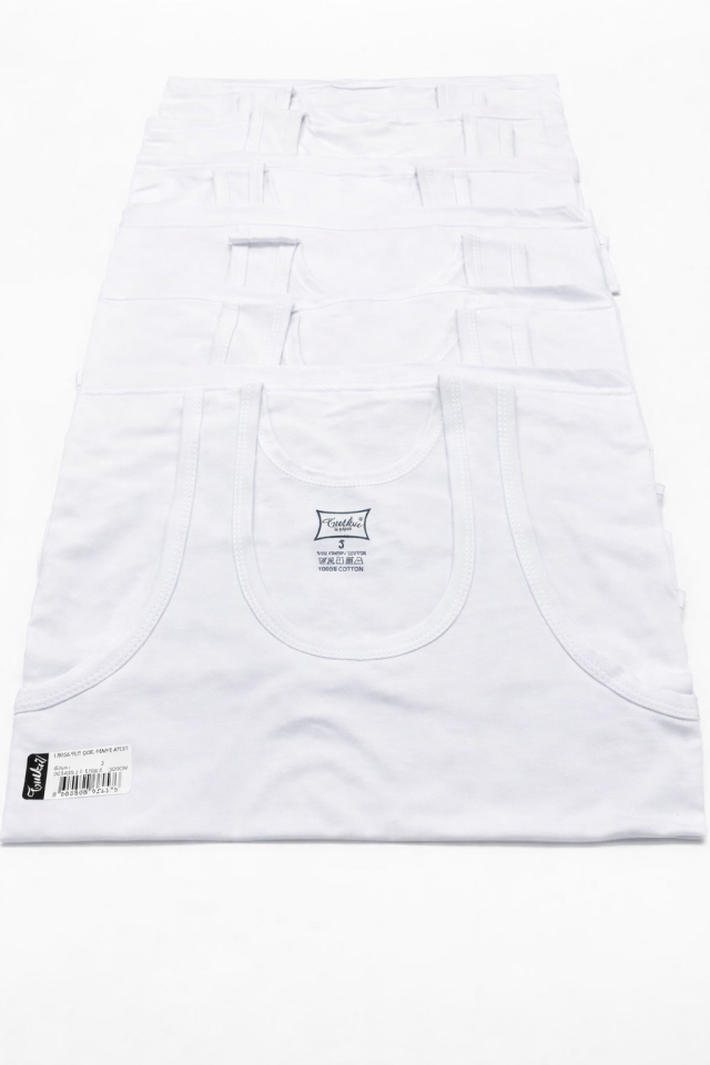 Tutku 6 lı Paket Penye %100 Pamuk Erkek Çocuk Atlet