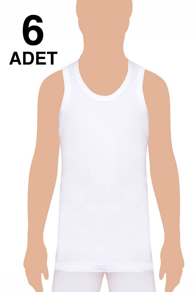 Tutku 6 lı Paket Penye %100 Pamuk Erkek Çocuk Atlet