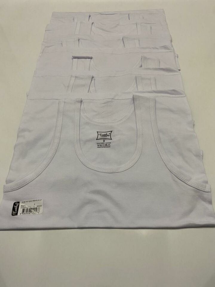 Tutku 6 lı Paket Penye %100 Pamuk Erkek Çocuk Atlet