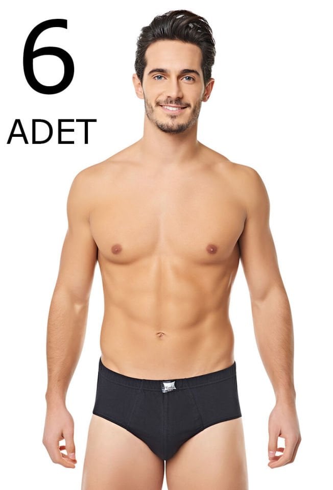 Tutku 6 lı  Paket Pamuklu Renkli Erkek Slip Külot