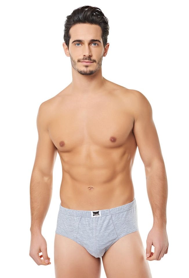 Tutku Pamuklu Renkli Erkek Slip Külot Gri