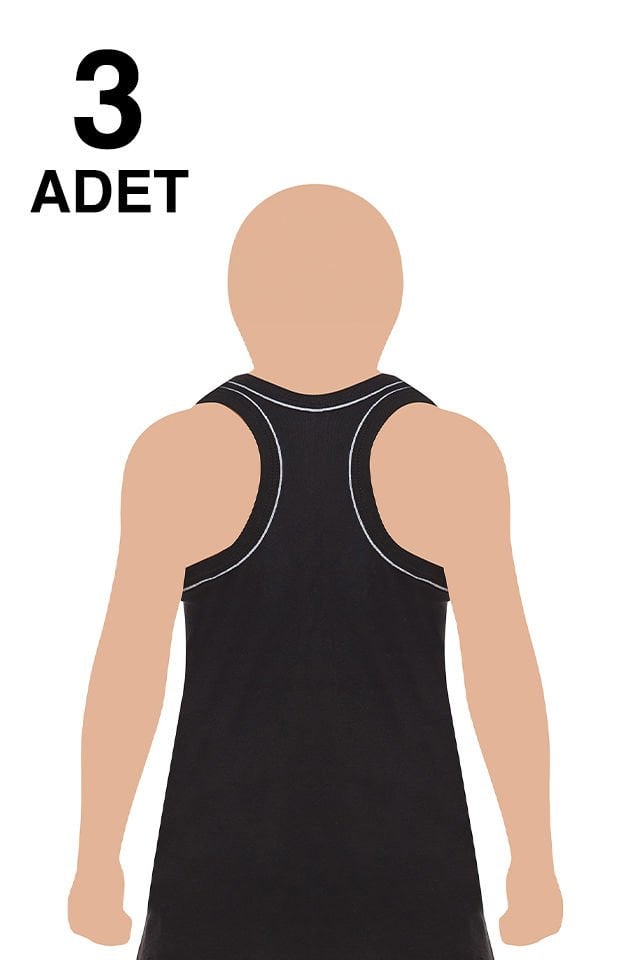 Tutku 3 lü Paket Gri Rambo Arkası Çapraz Likralı Çocuk  Atlet