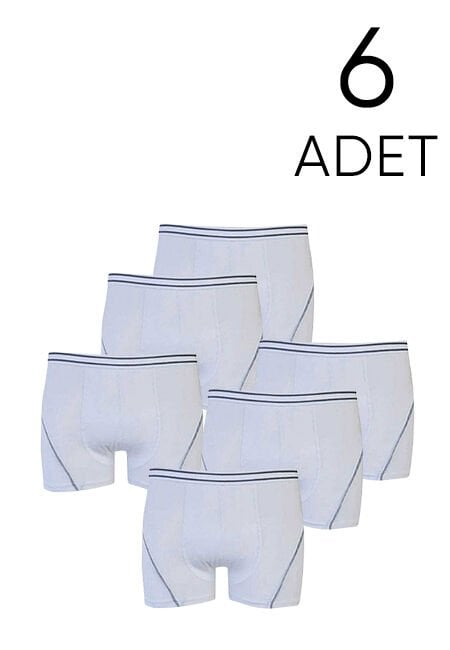 Tutku 6 lı Paket Beyaz Likralı Çocuk Boxer
