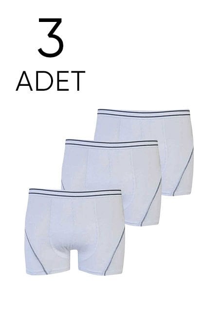 Tutku 3 lü Paket Beyaz Likralı Çocuk Boxer