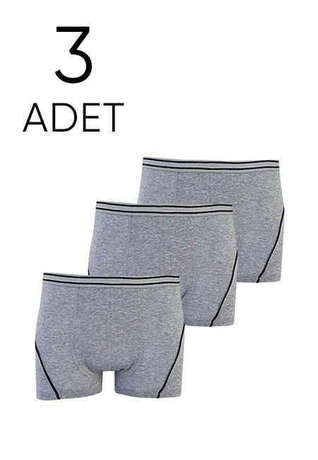 Tutku 3 lü Paket Gri Likralı Çocuk Boxer