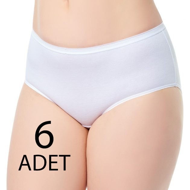 Tutku Elit 2404 Kadın Bato (Geniş Kesim) Külot 6 lı Paket BEYAZ - 4