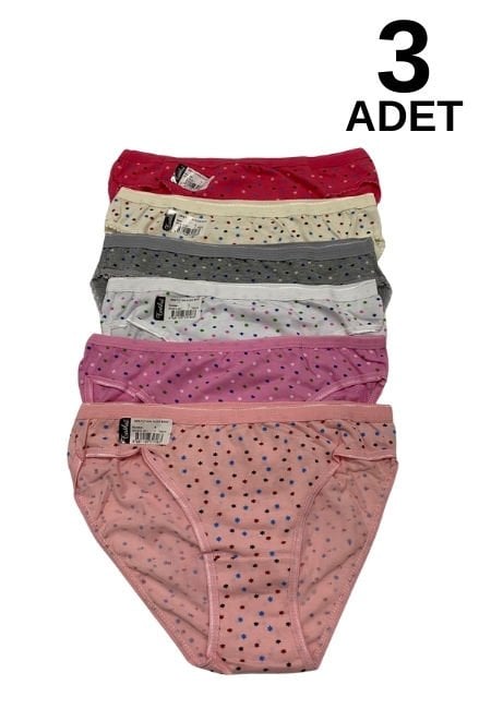 Tutku 803 Yıldız Kadın Bikini Külot 3 lü Paket