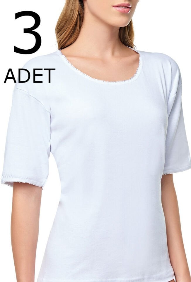 Tutku 3 lü Paket Kadın Yarım Kollu Anne Atlet