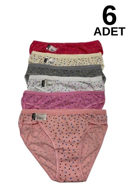 Tutku 803 Yıldız Kadın Bikini Külot 6 lı  Paket