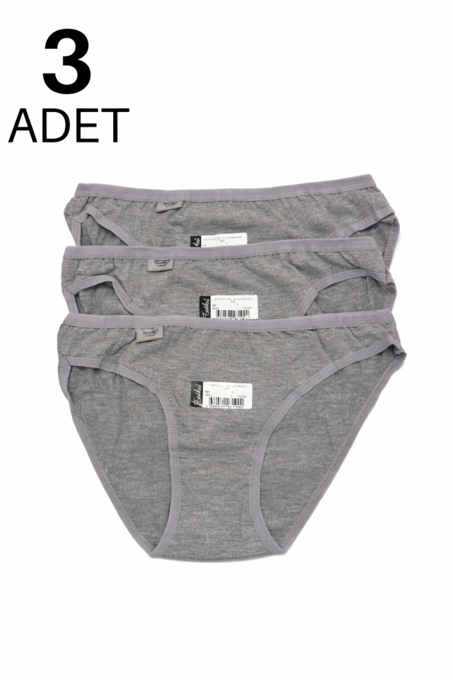 Tutku 715 Düz Kadın Bikini Külot 3 lü Paket