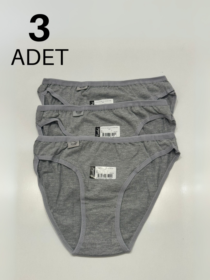 Tutku 715 Düz Kadın Bikini Külot 3 lü Paket