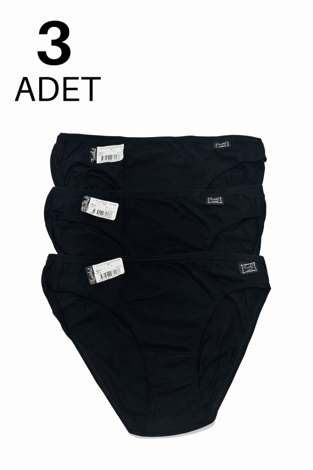Tutku 715 Düz Kadın Bikini Külot 3 lü Paket