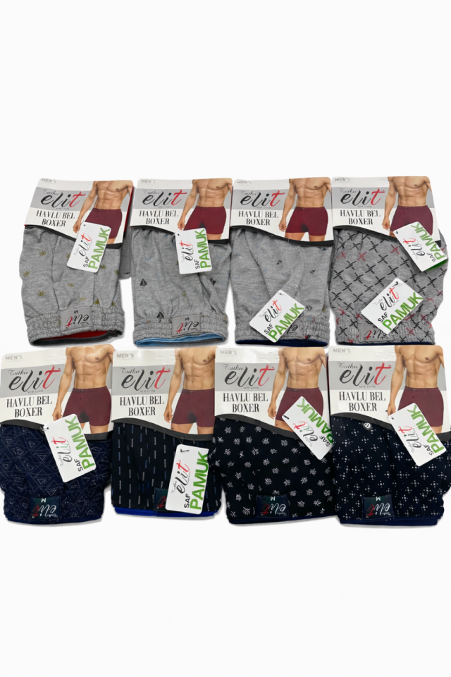 Tutku Elit 1102 Desenli Bol Kesim Havlu Bel Erkek Boxer