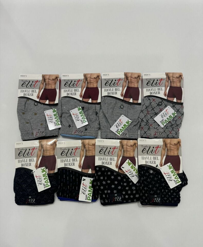 Tutku Elit 1102 Desenli Bol Kesim Havlu Bel Erkek Boxer