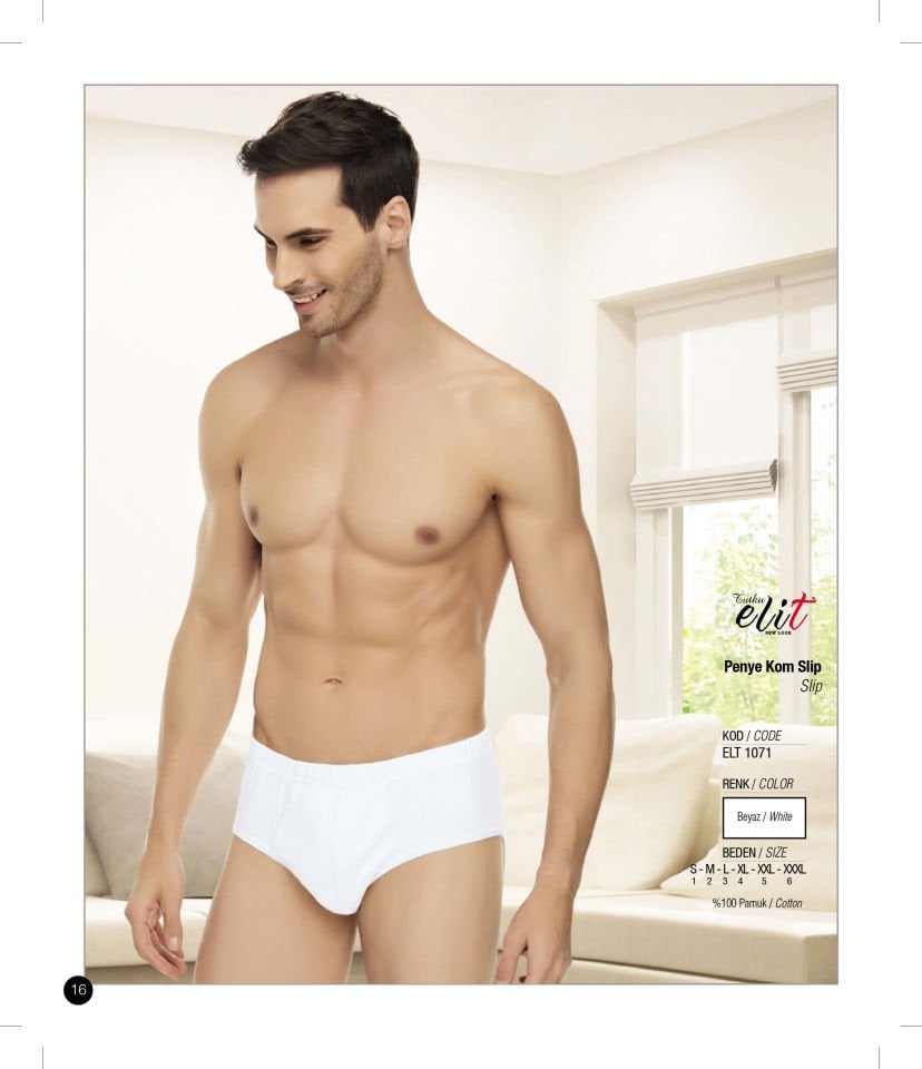 Tutku Elit 1071 Penye Erkek Slip Kom 6 lı